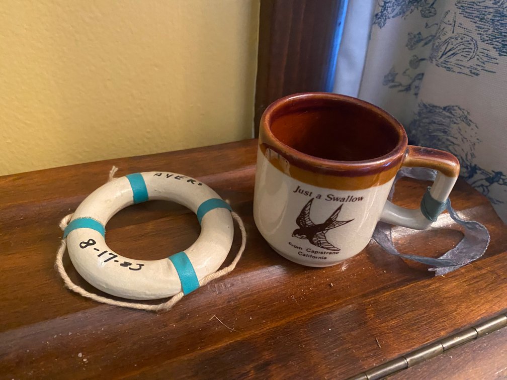 White & Blue Buoy and Capistrano, CA Souvenir Mug