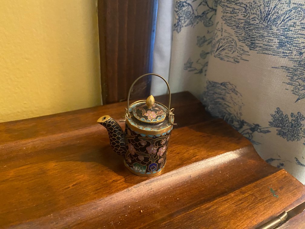 Miniature Chinese Cloisonné Enamel Teapot