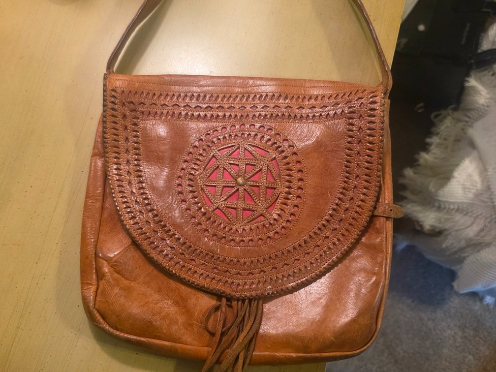 Hand-Crafted Brown Leather Purse