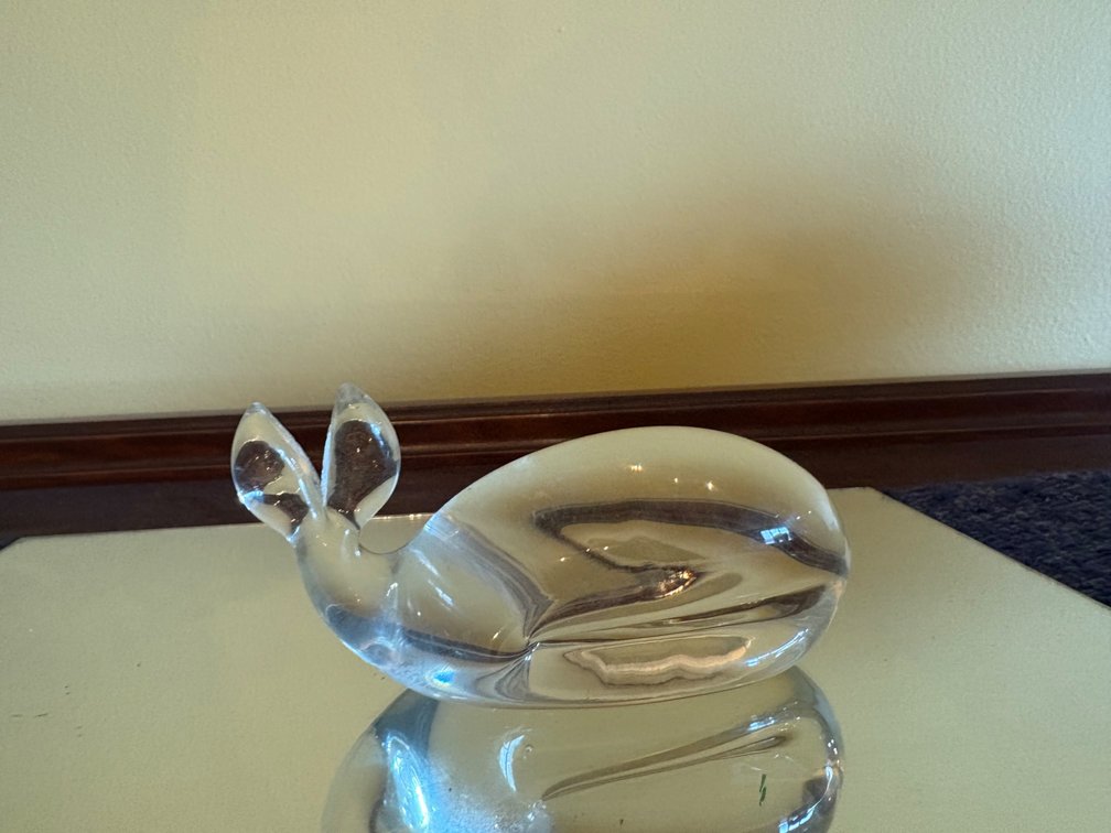 Clear Art Glass Whale Figurine