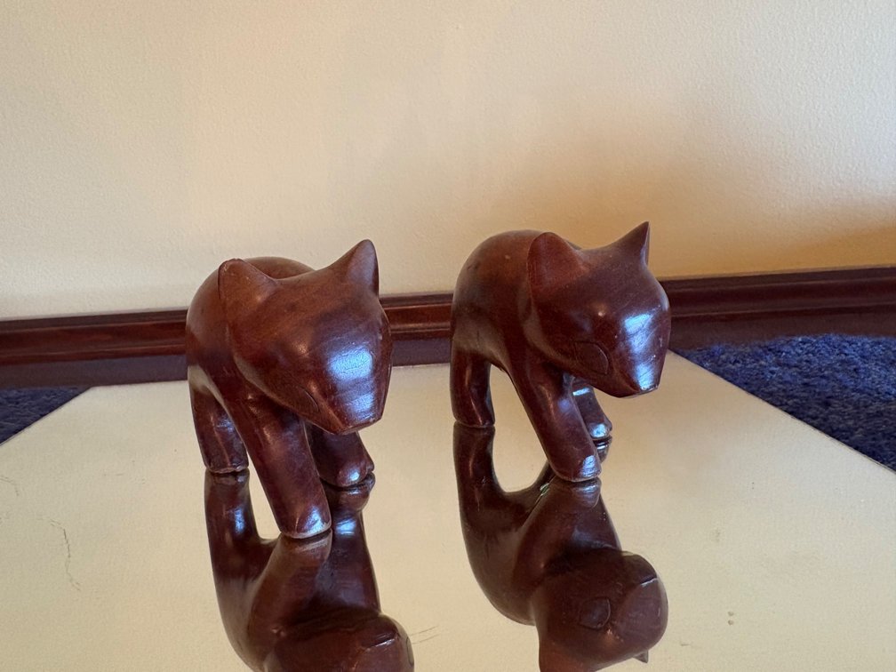 Hand-Carved Wooden Bear Figurines