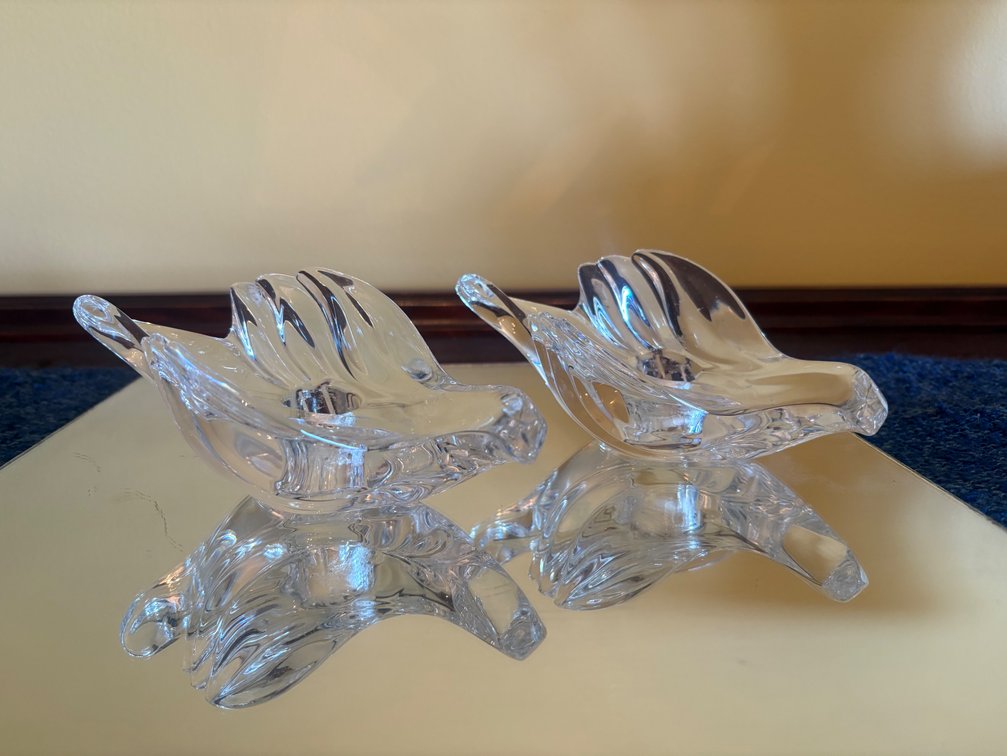 Lead Crystal Bird Candle Holders