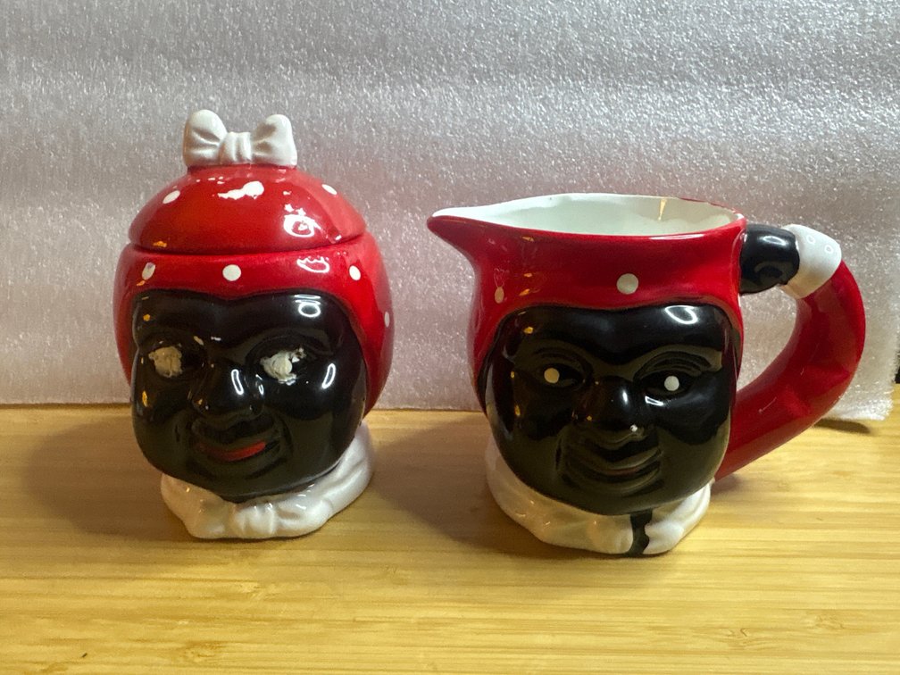 Black Americana Mammy Ceramic Sugar & Creamer Set