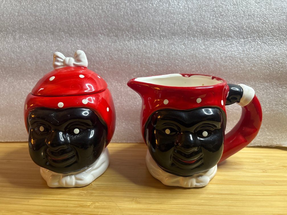 Black Americana Mammy Ceramic Sugar & Creamer Set