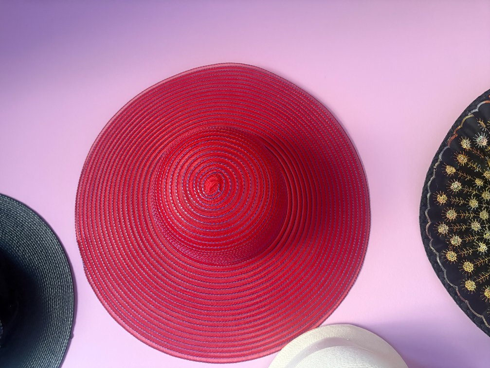 Red Wide-Brim Sun Hat