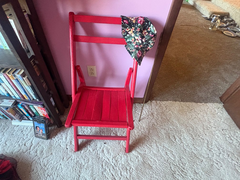 Red Folding Wood Chair