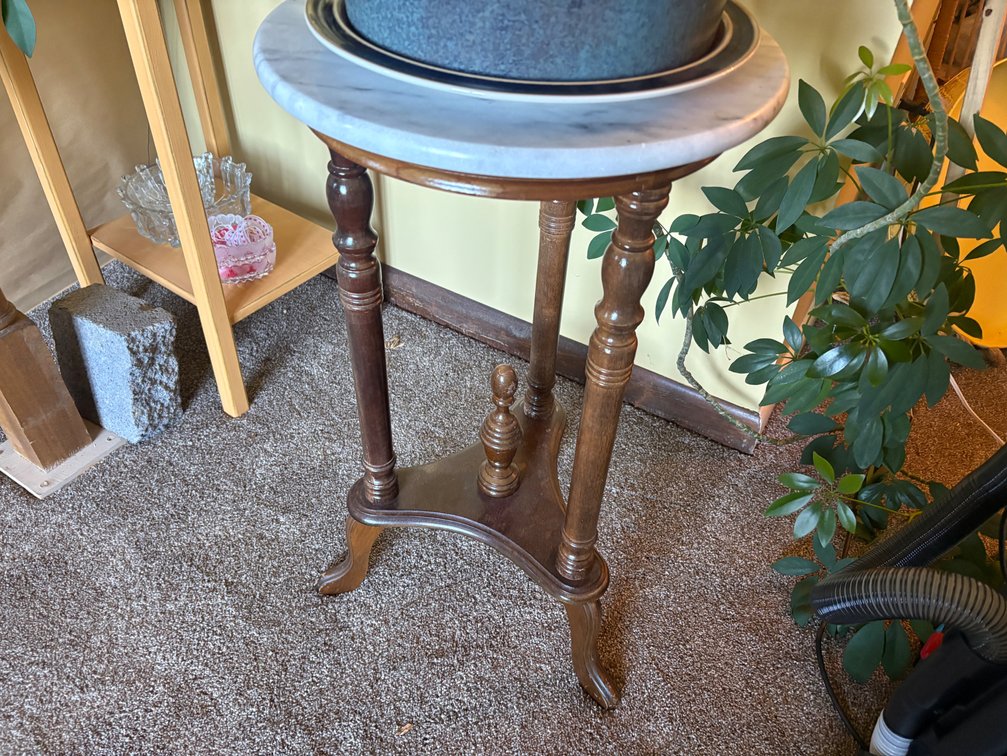 Marble Top Plant Stand