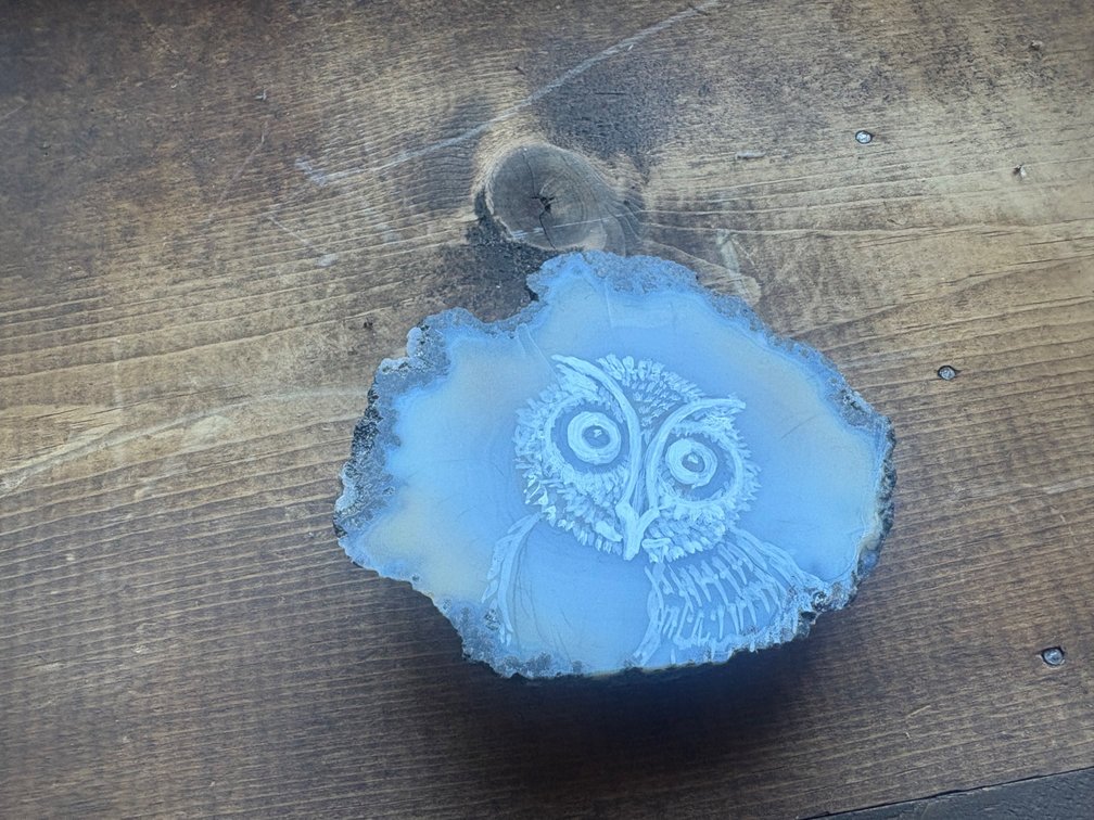 Painted Owl Agate Slice
