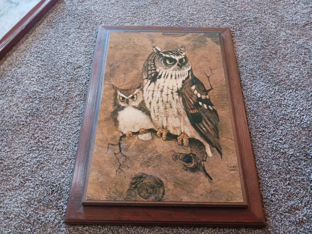 1970s Homco "Dad & Little Henry" Owl Artwork