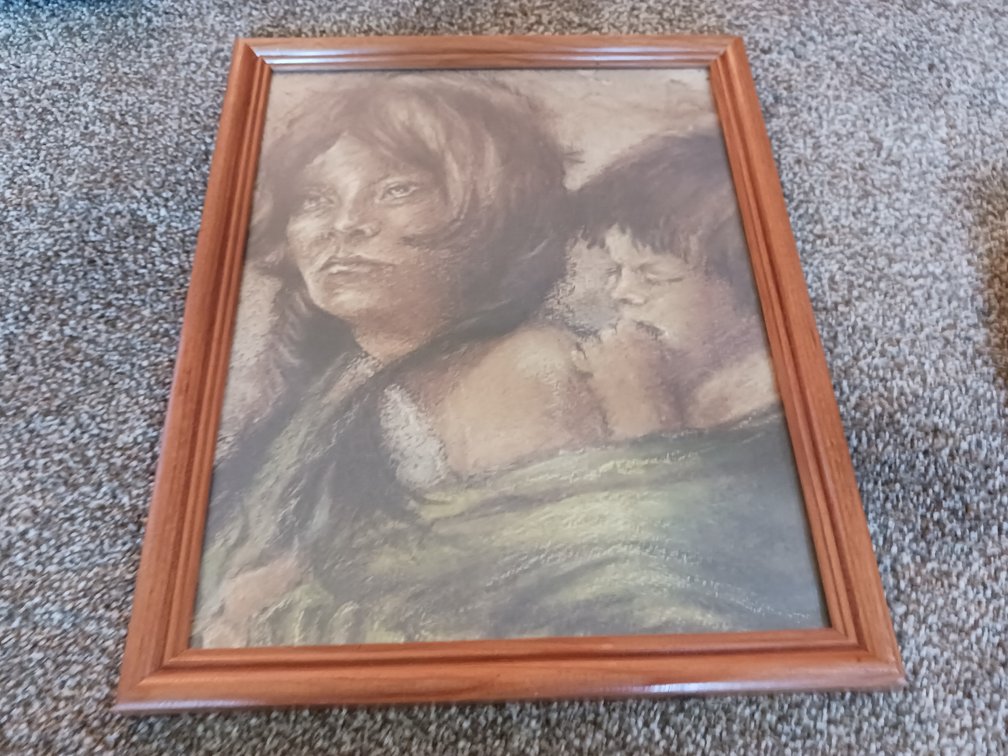 Native American Mother & Child Framed Artwork