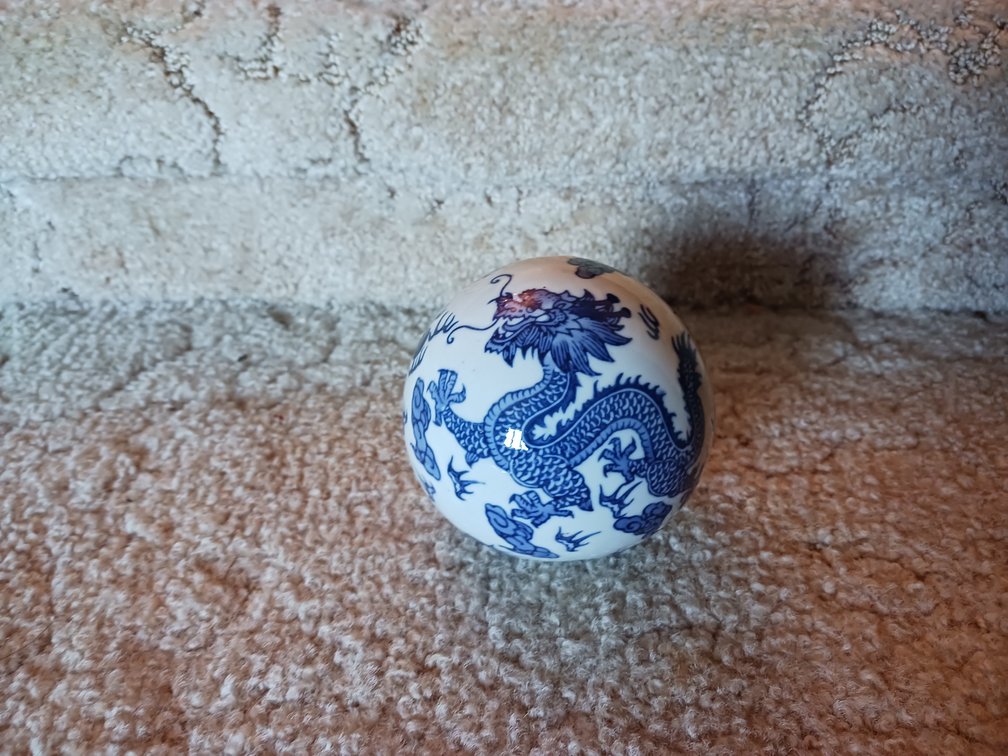 Blue & White Dragon Decorative Sphere