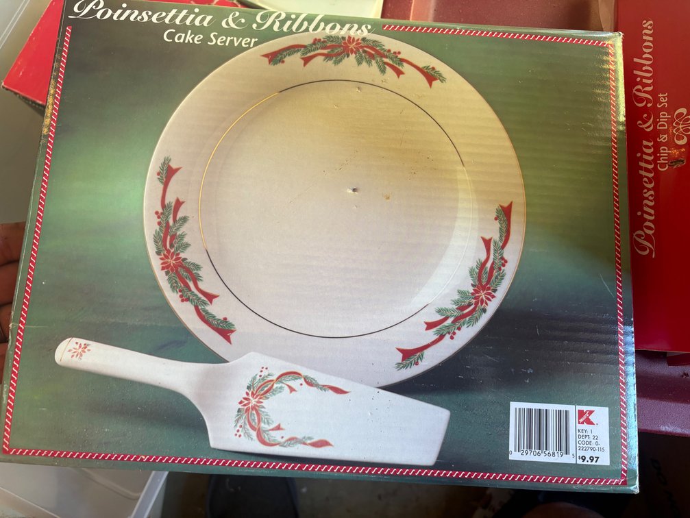 Poinsettia & Ribbons Cake Server Set