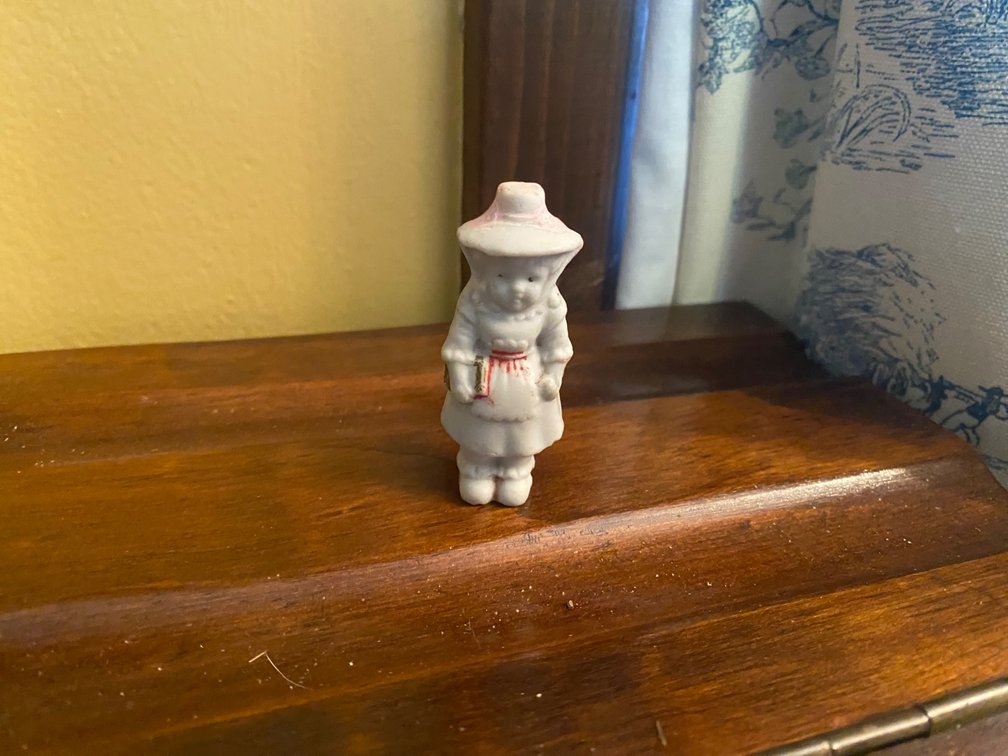 Miniature Bisque Porcelain Girl w/Book