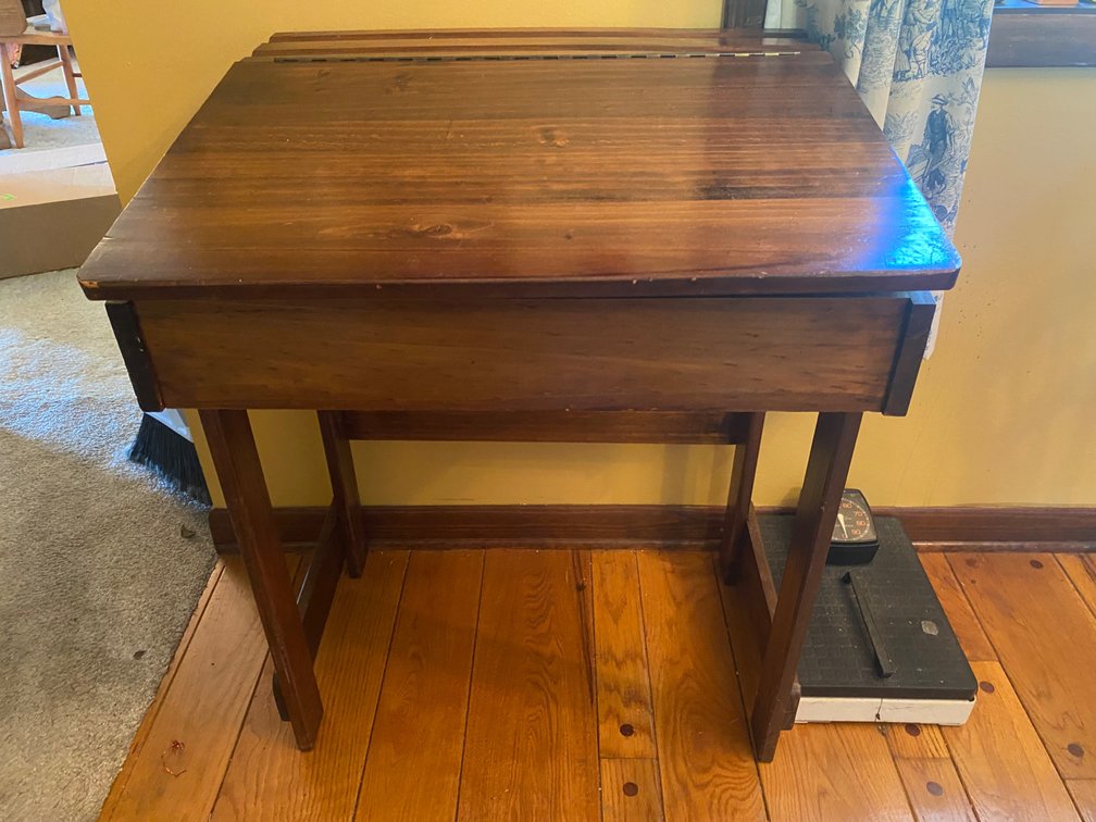 Vintage Wooden Lift-Top School Desk