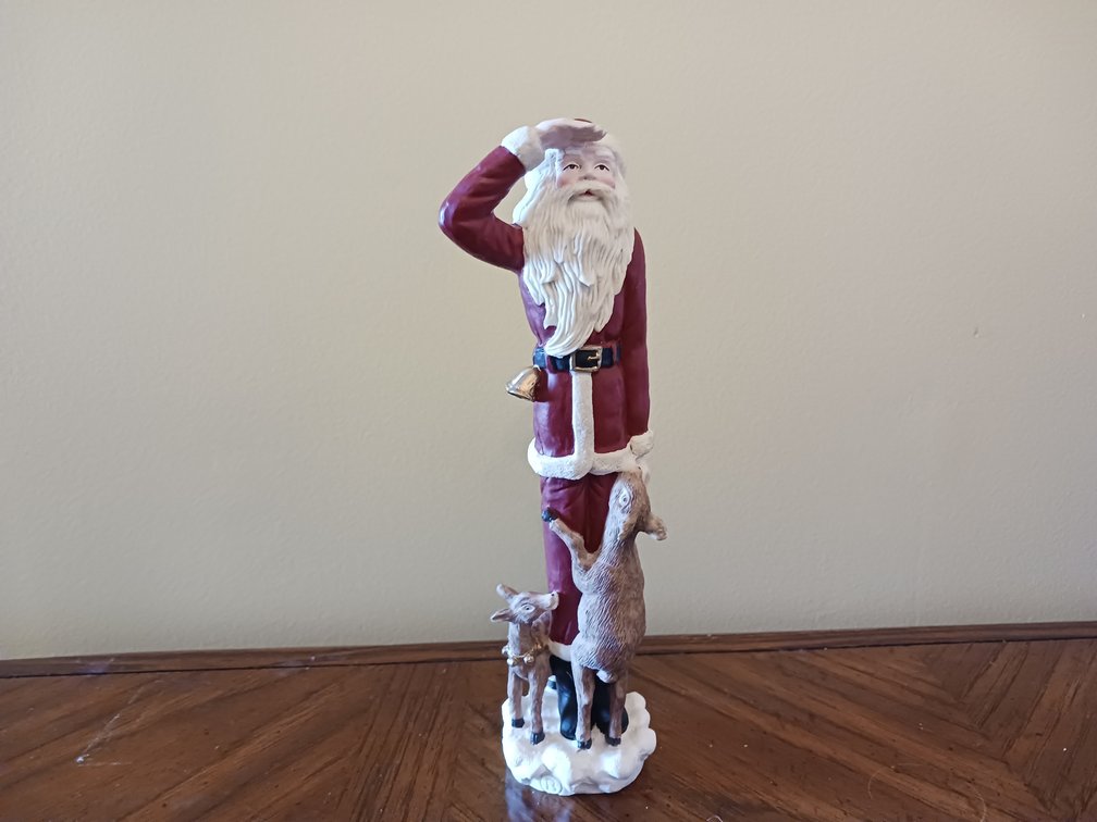 Pencil Santa w/Reindeer Figurine