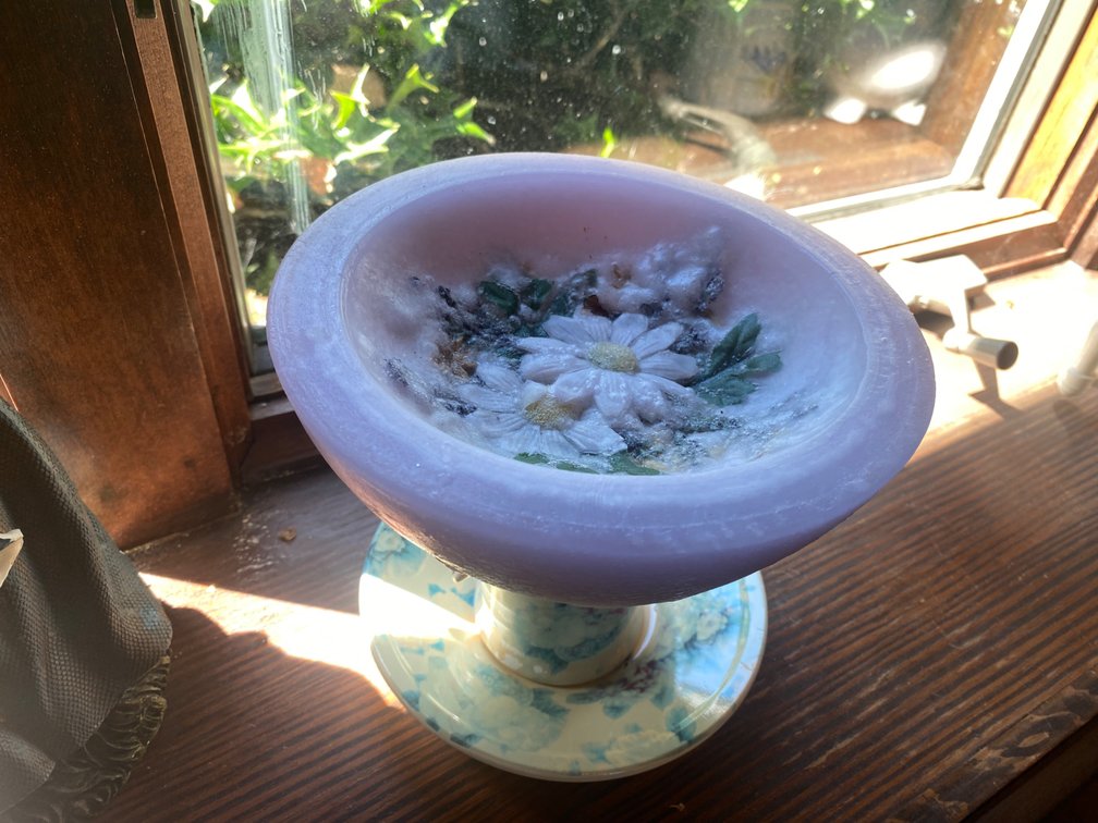 Hand-Crafted Floral Saucer, Cup & Pink Bowl Decor