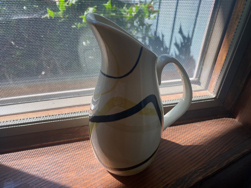 MCM Geometric Black & Yellow Lines Pitcher