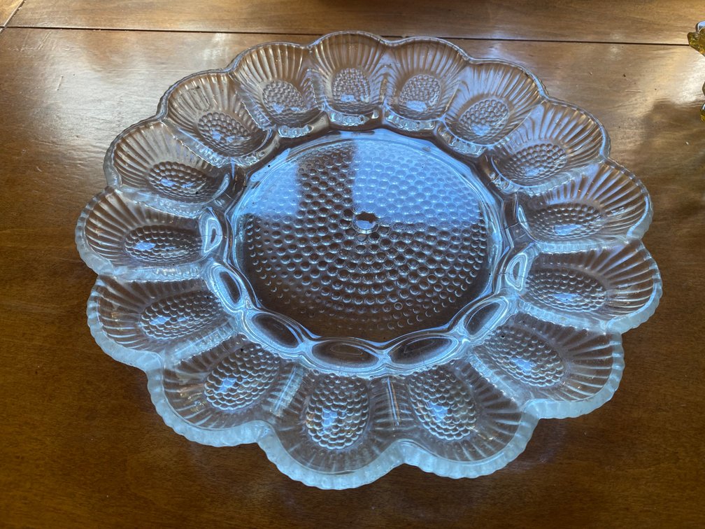 Clear Glass Egg Dish