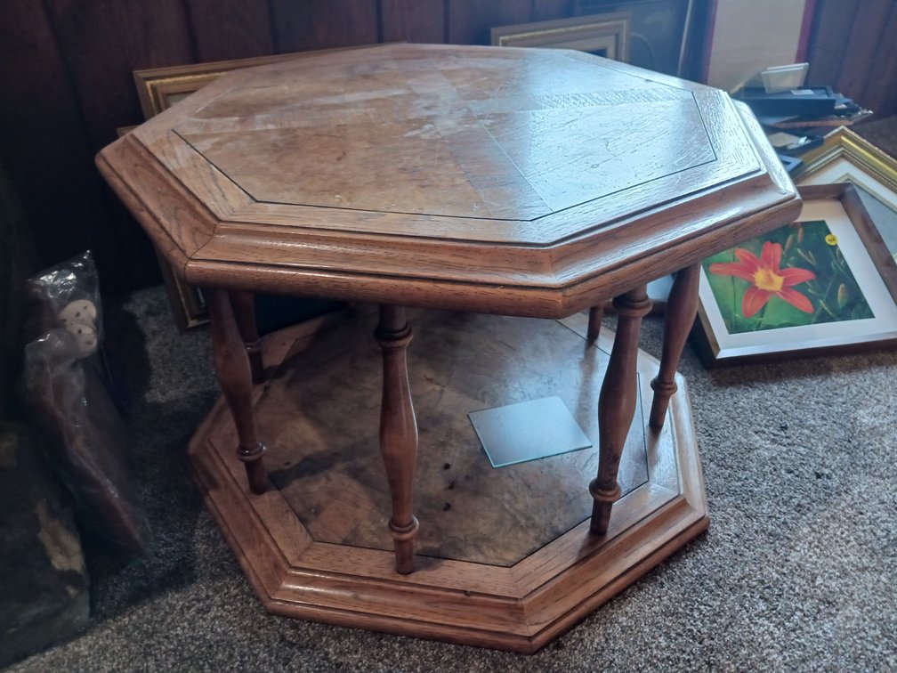 Octagon 2-Tier Side Table