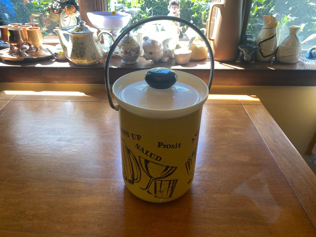 1970s Kromex Yellow Metal Ice Bucket