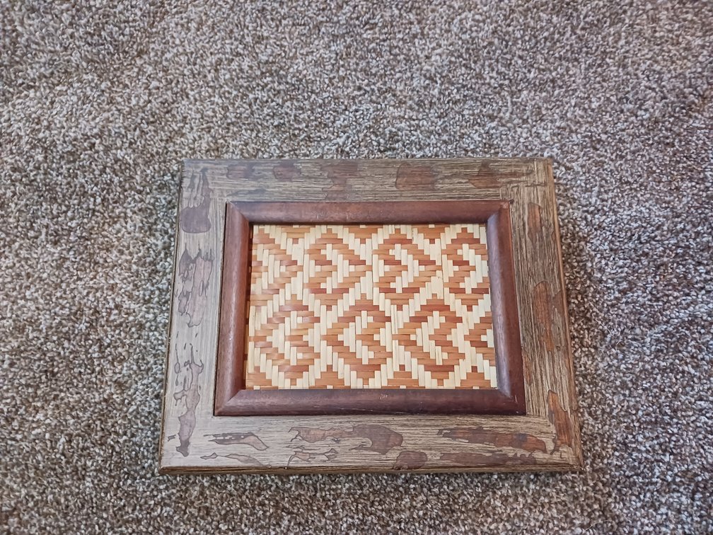 2014 Framed River Cane Mat (Signed)