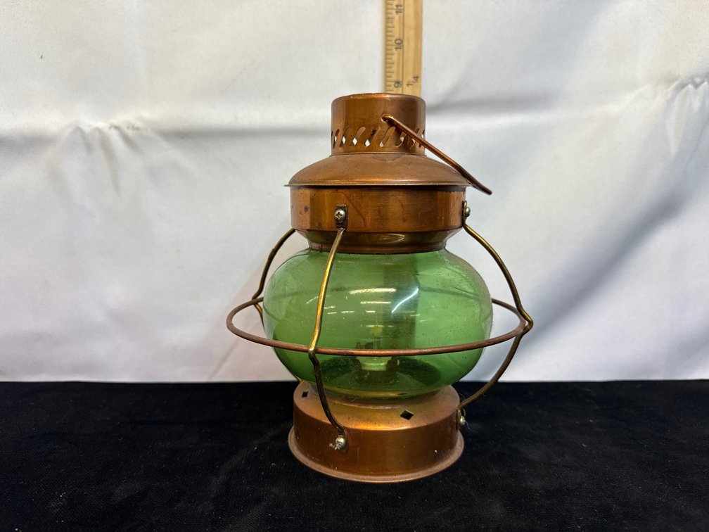 Copper & Green Glass  Lantern