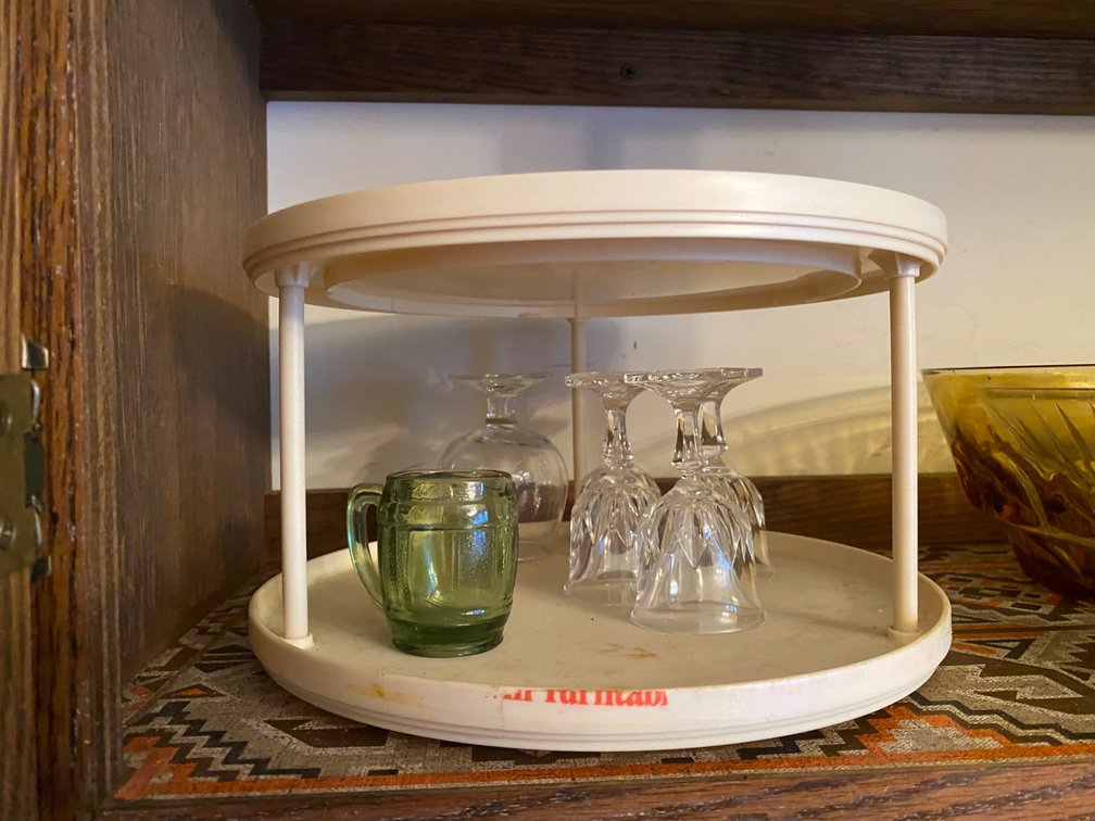 2-Tier Plastic Rotating Organizer w/Contents