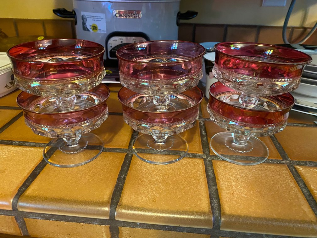 King's Crown Ruby Flashed Dessert Cups