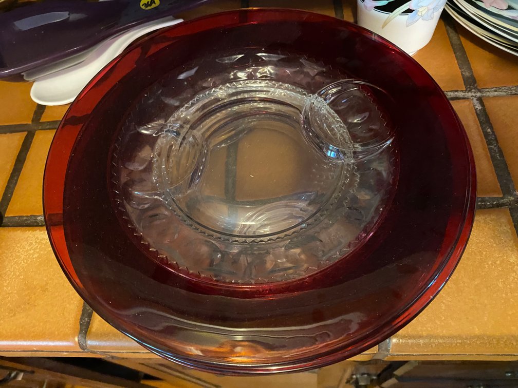 King's Crown Ruby Flashed Plates