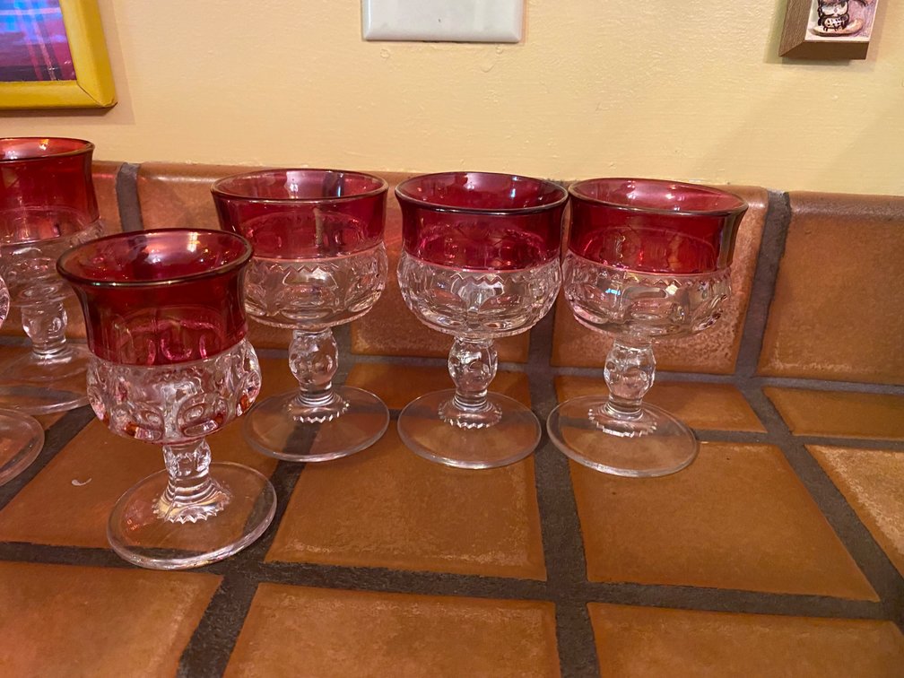 King's Crown Ruby Flashed Water Goblets