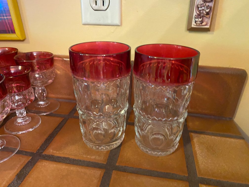 King's Crown Ruby Flashed Iced Tea Tumblers