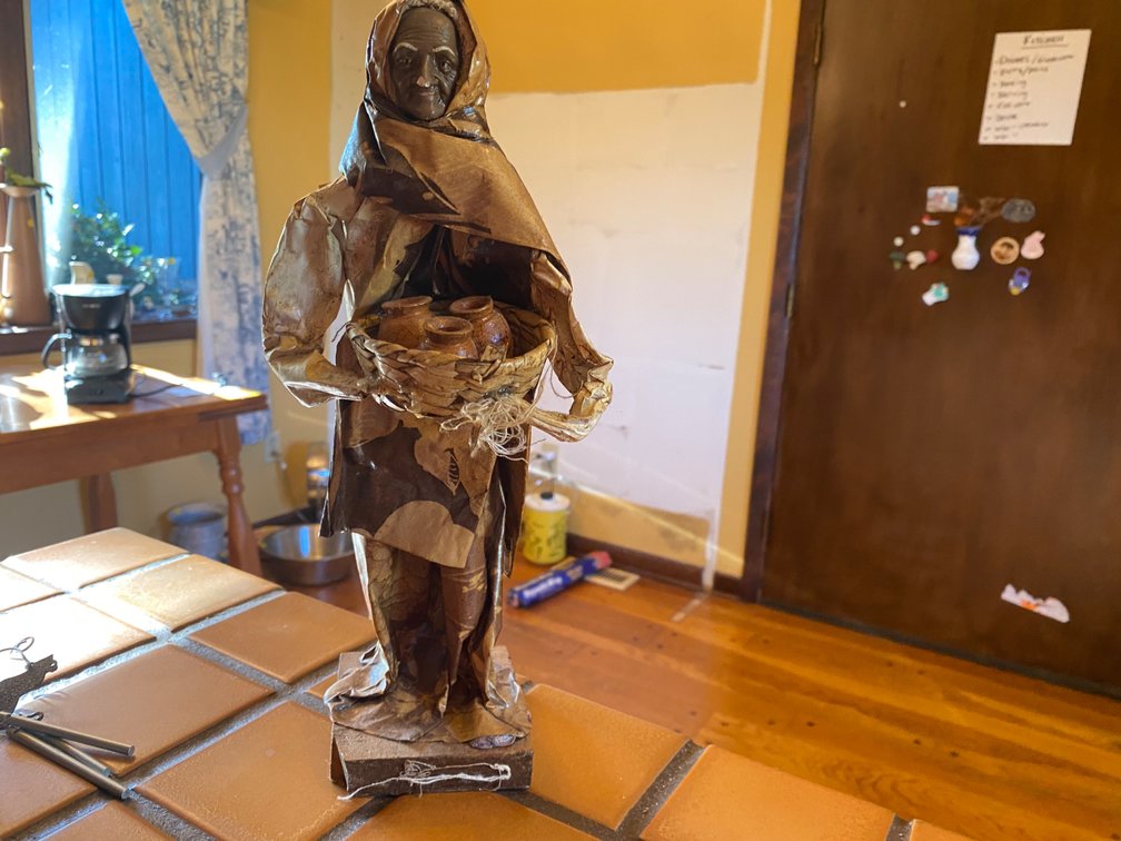 Mexican Folk Art Paper-Mâché Woman Sculpture