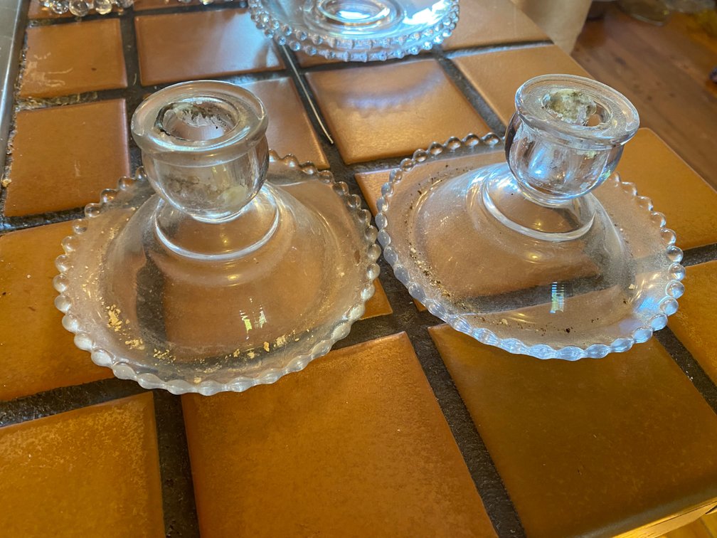 Imperial Glass Candlewick Candlestick Holders