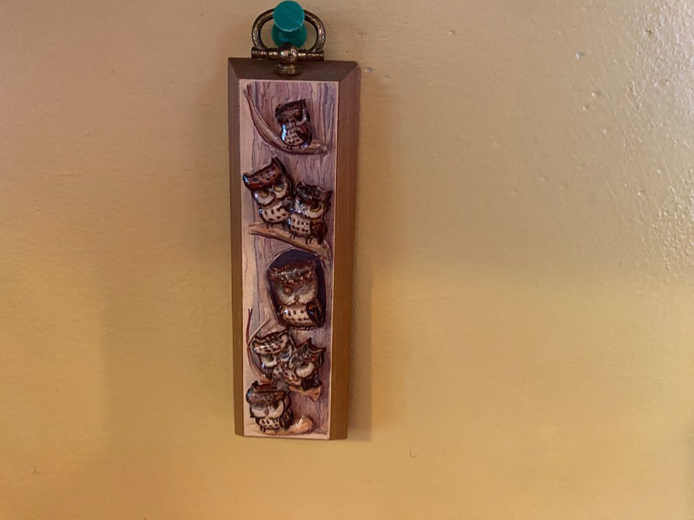 1970s 3D Owl Family Wall Decor