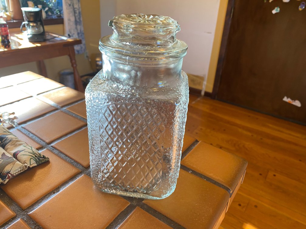 Wexford Clear Glass Diamond Waffle Canister