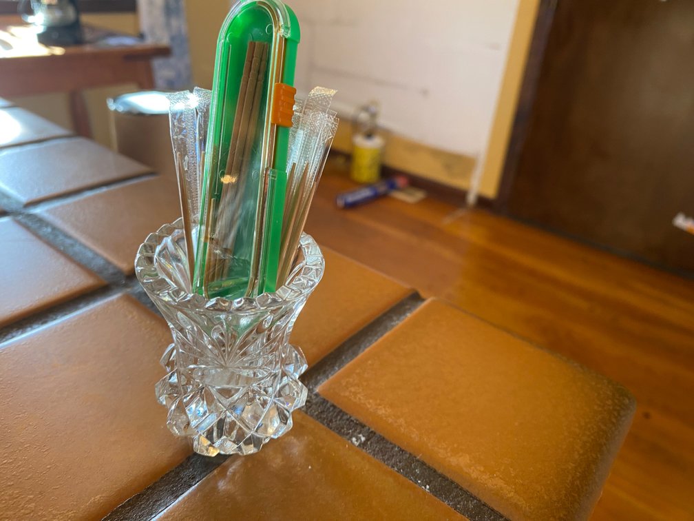 Clear Glass Toothpick Holder