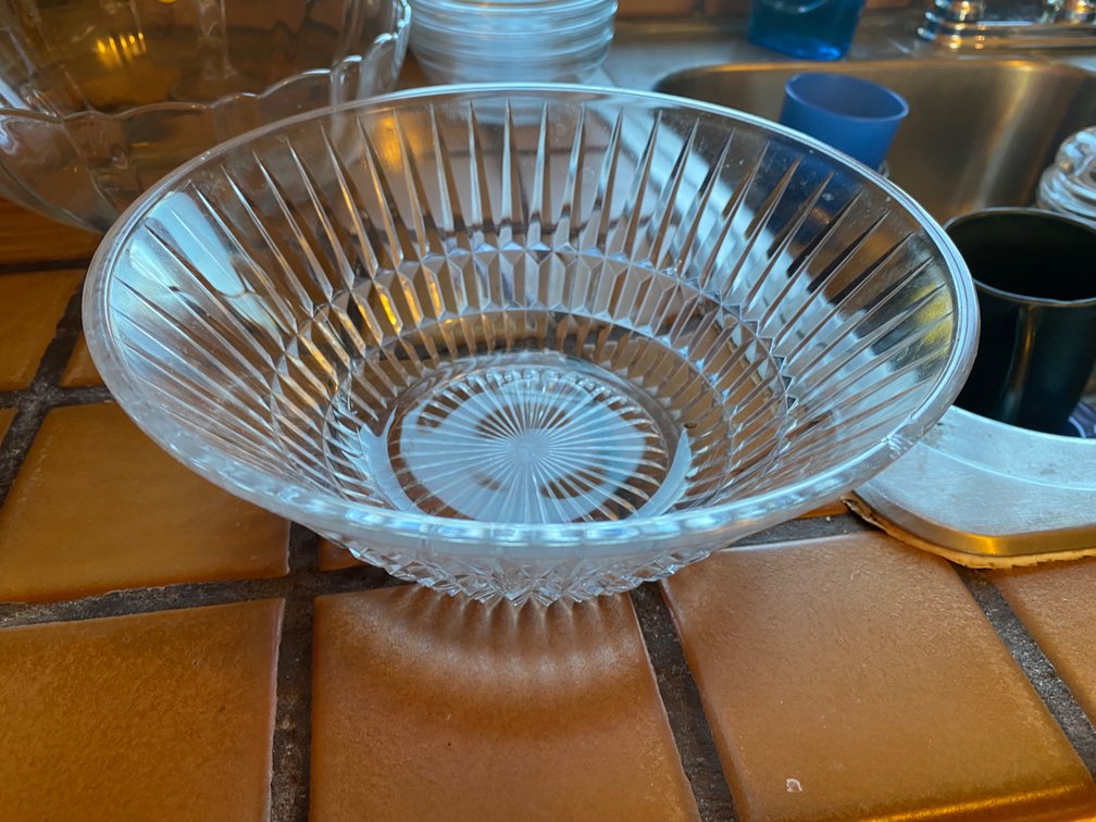 Clear Glass Starburst Serving Bowl
