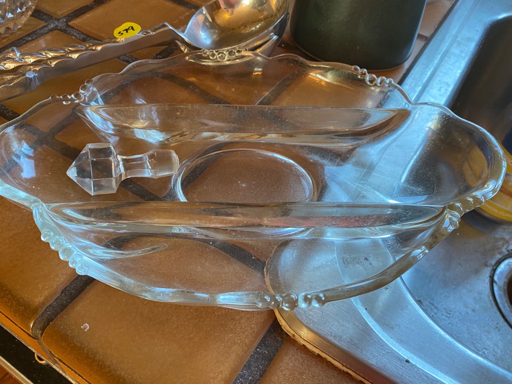 Clear Glass 3-Part Divided Relish Dish