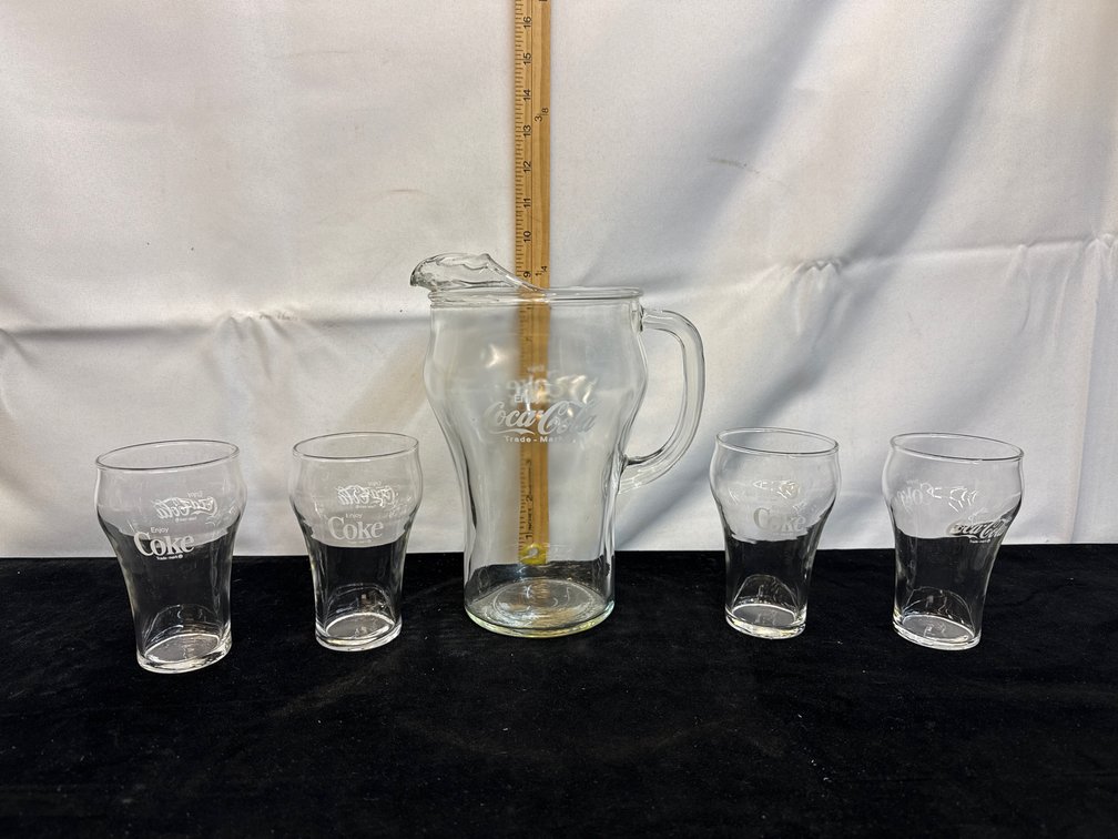 Coke Pitcher w/Glasses