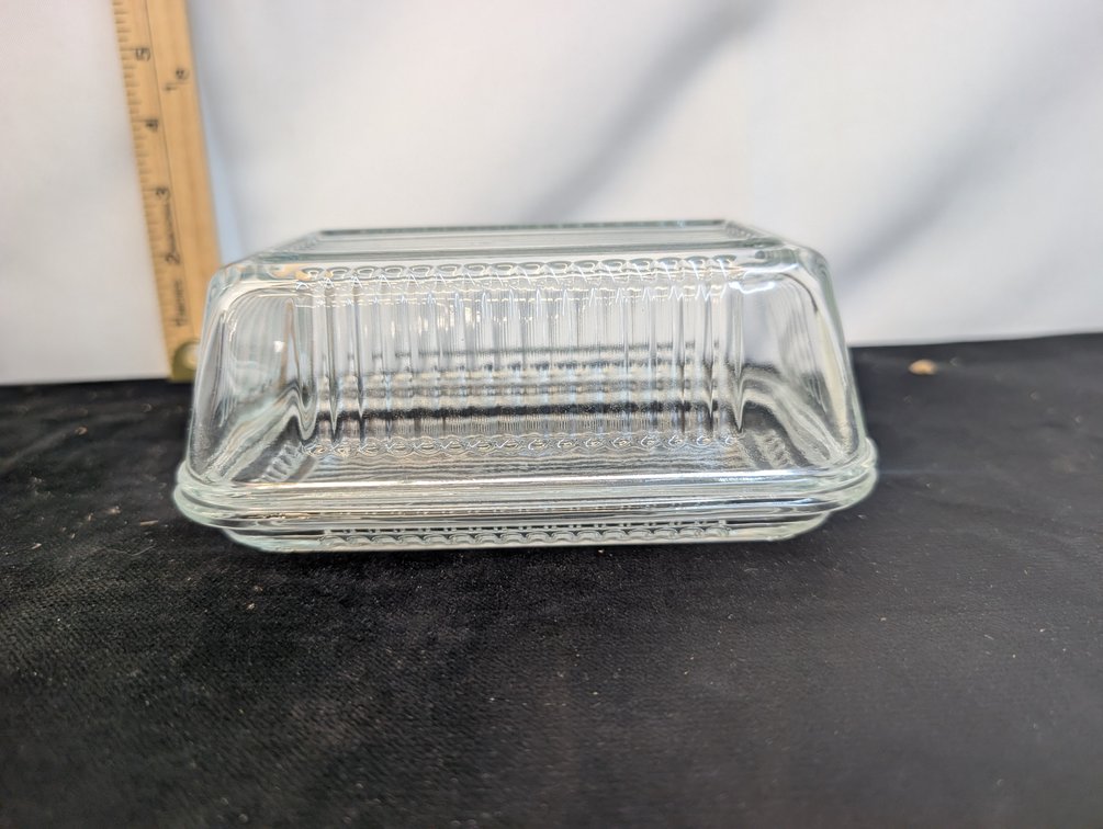 Vintage Clear Glass Butter Dish