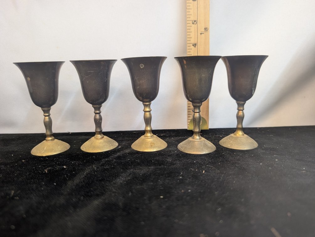 Solid Brass Goblets 3 1/2"