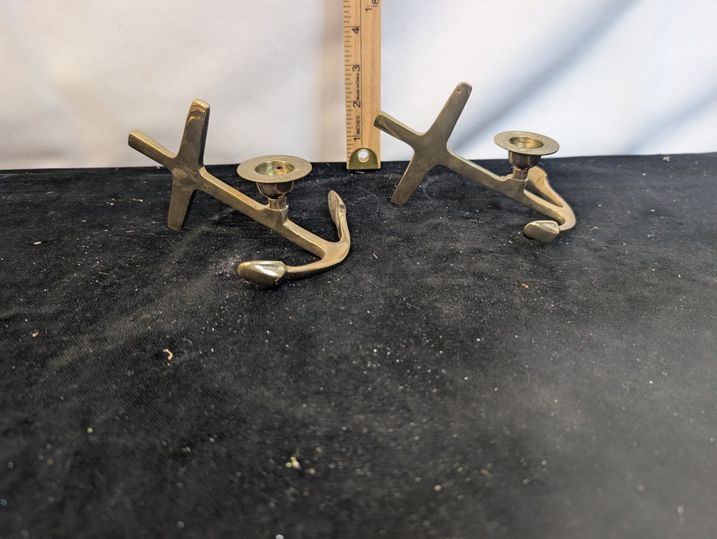 Brass Anchor Candle Holders