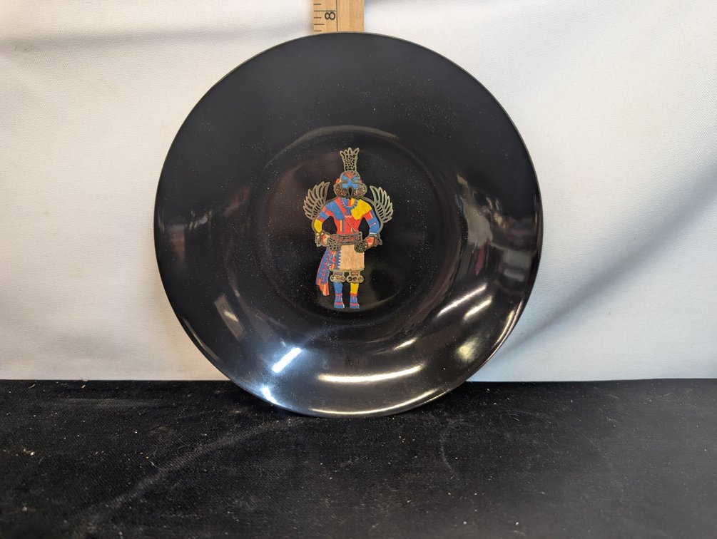 Couroc Hummingbird Kachina Black Phenolic Bowl
