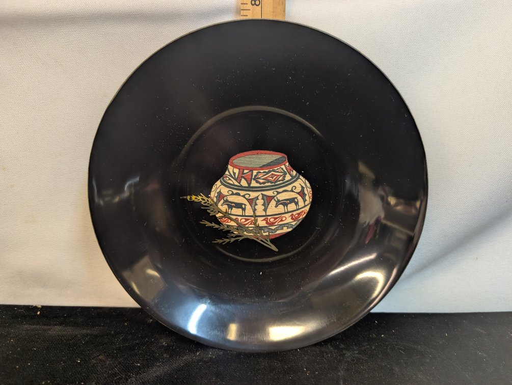 Couroc Native American Pot Black Phenolic Bowl