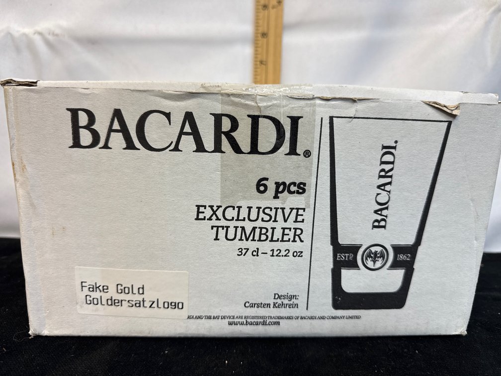 Flake  Gold Bacardi Glasses