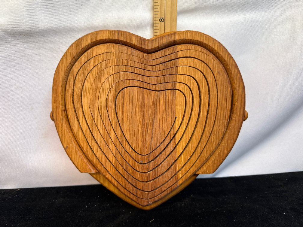 Wooden Folding Heart Basket