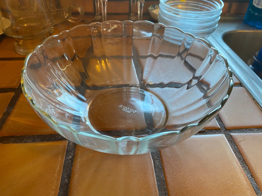 Clear Glass Scalloped Serving Bowl