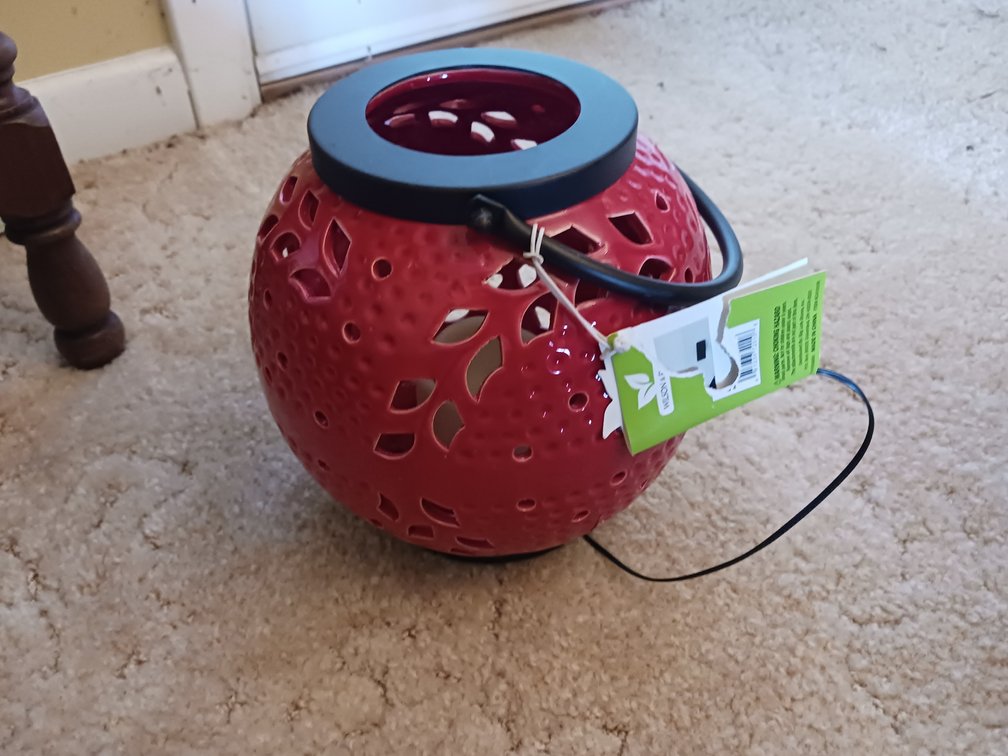 Red Globe Flameless Candle Lantern