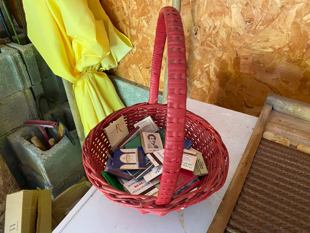 Red Basket of Matchbooks
