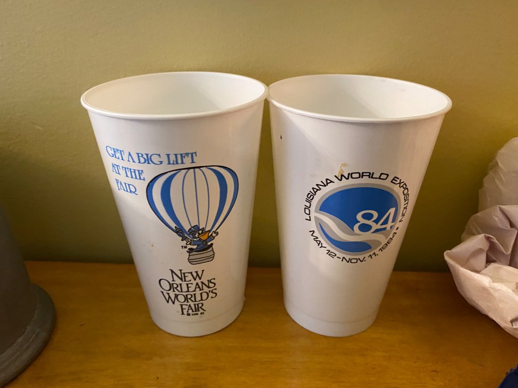 1984 Louisiana World Exposition Souvenir Cups